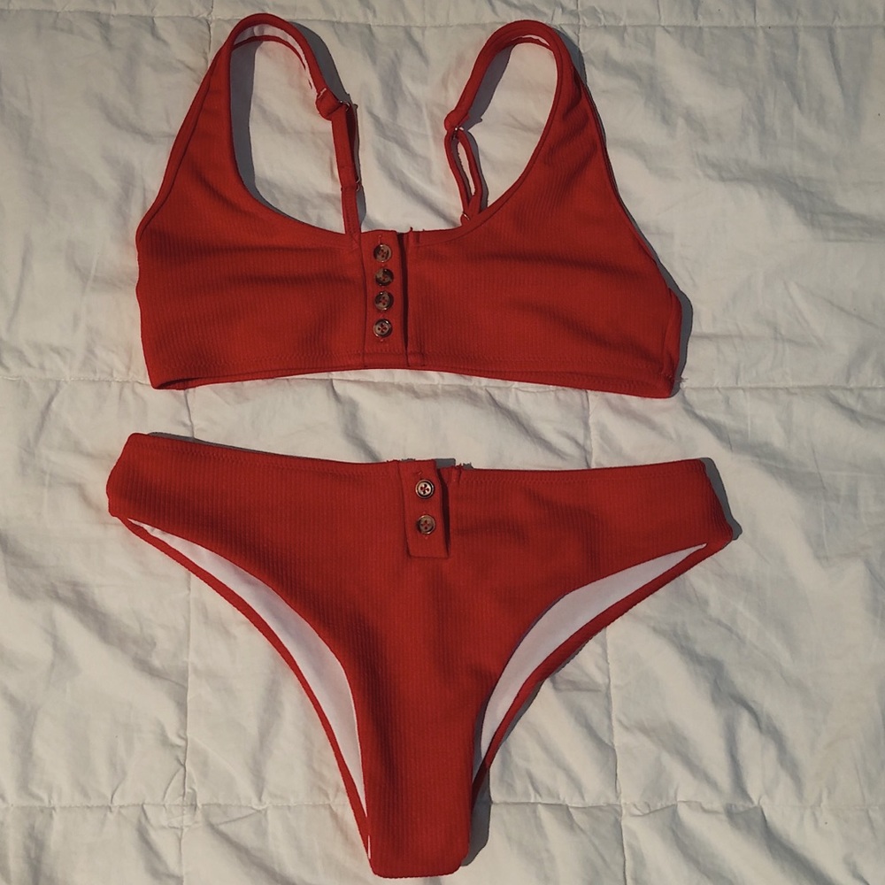 red zaful bikini